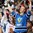 MINSK, BELARUS - MAY 16: Finland fans cheering on their team during preliminary round action against Switzerland at the 2014 IIHF Ice Hockey World Championship. (Photo by Andre Ringuette/HHOF-IIHF Images)

